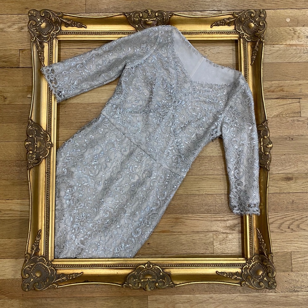 BCBG MaxAzria “Lynette” Silver Dress